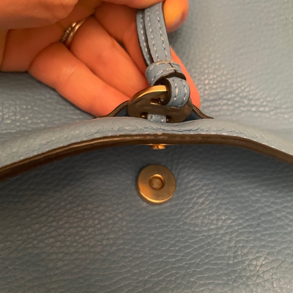 Annabel Ingall Sky Blue Crossbody Bag with Gold Accents - Picture 15 of 16